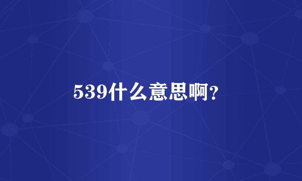 539什么意思啊？