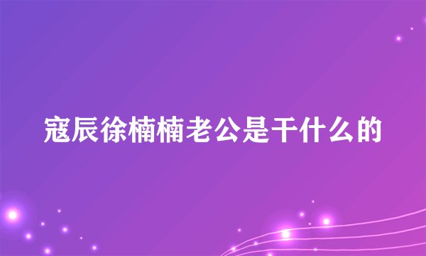 寇辰徐楠楠老公是干什么的