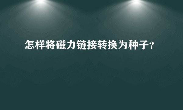 怎样将磁力链接转换为种子？