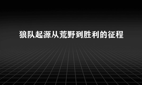 狼队起源从荒野到胜利的征程