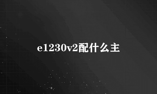 e1230v2配什么主