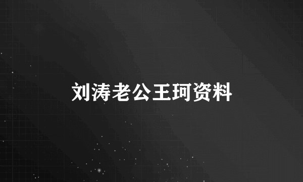 刘涛老公王珂资料