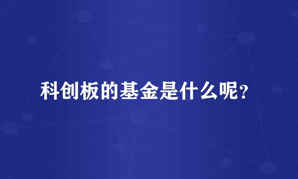 科创板的基金是什么呢？