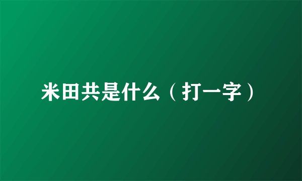 米田共是什么（打一字）