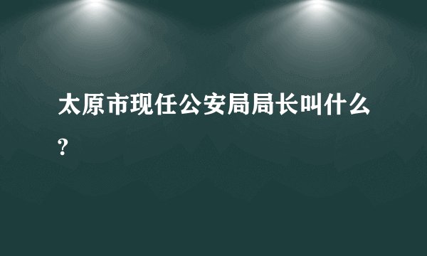 太原市现任公安局局长叫什么?