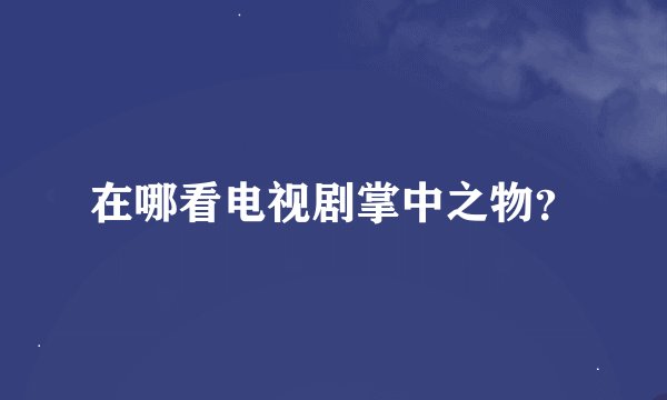 在哪看电视剧掌中之物？
