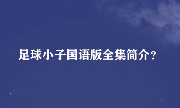 足球小子国语版全集简介？