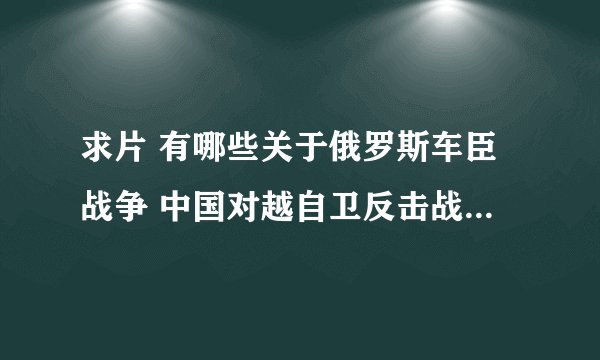 求片 有哪些关于俄罗斯车臣战争 中国对越自卫反击战 二战的电影？