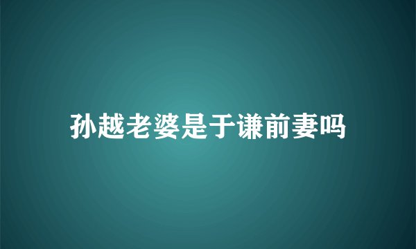 孙越老婆是于谦前妻吗