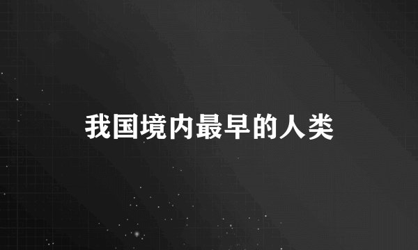 我国境内最早的人类