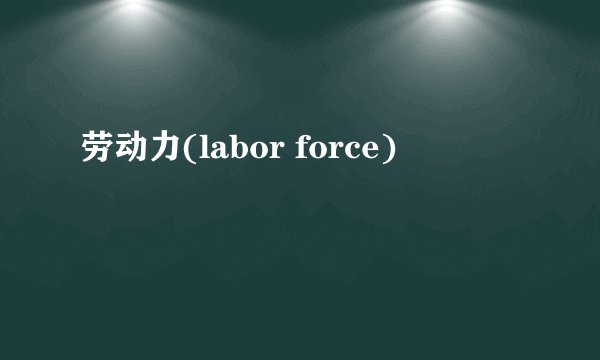 劳动力(labor force)