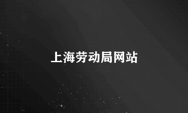 上海劳动局网站