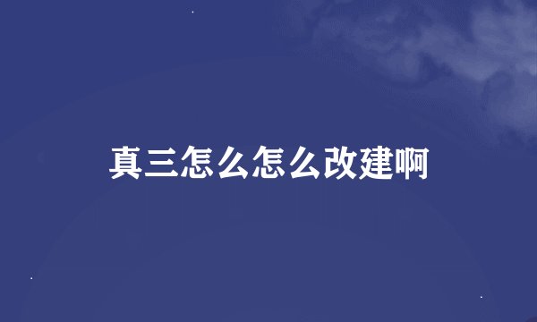 真三怎么怎么改建啊