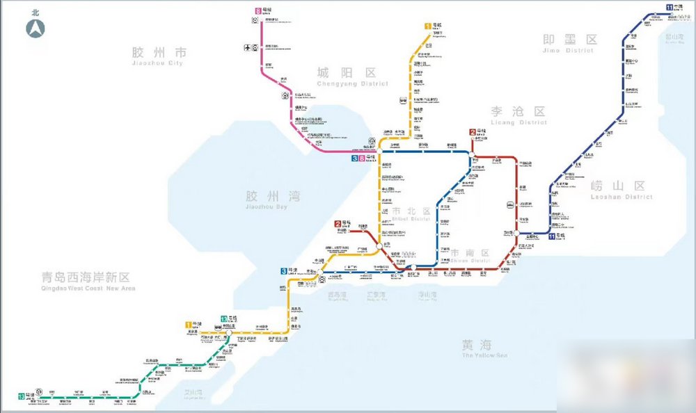 青岛1号线地铁站线路
