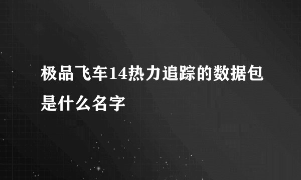 极品飞车14热力追踪的数据包是什么名字