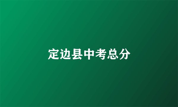 定边县中考总分