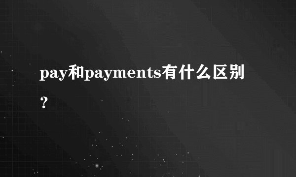 pay和payments有什么区别？