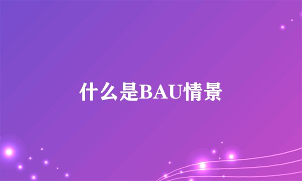 什么是BAU情景