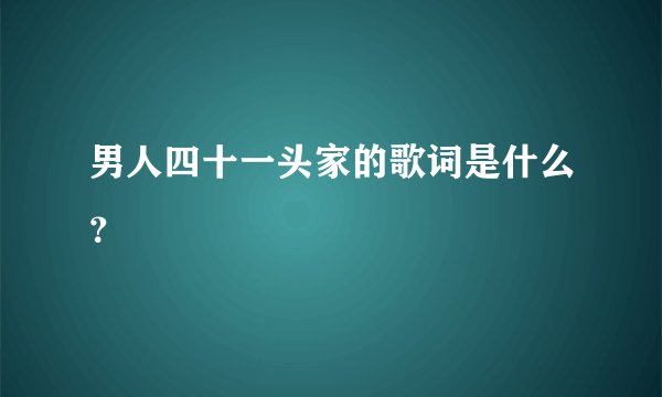 男人四十一头家的歌词是什么？