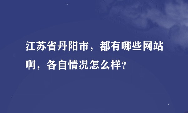 江苏省丹阳市，都有哪些网站啊，各自情况怎么样？