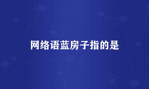 网络语蓝房子指的是