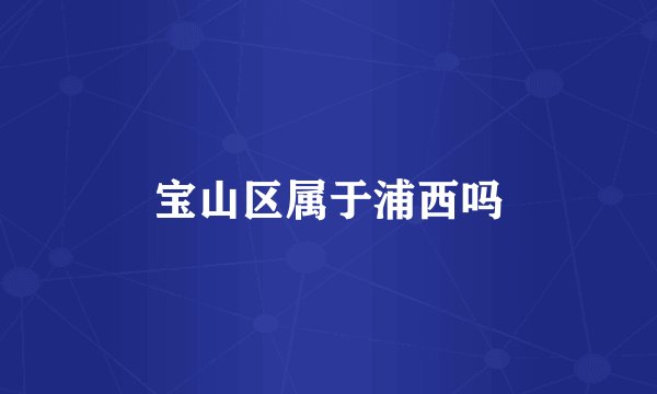 宝山区属于浦西吗