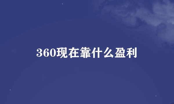 360现在靠什么盈利