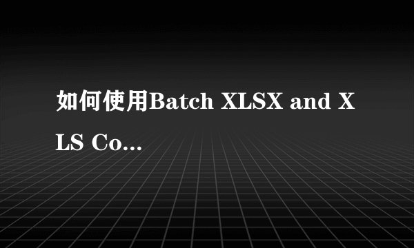如何使用Batch XLSX and XLS Converter工具转换Excel 2007文档至2003版本？