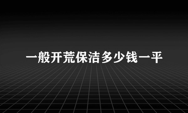 一般开荒保洁多少钱一平