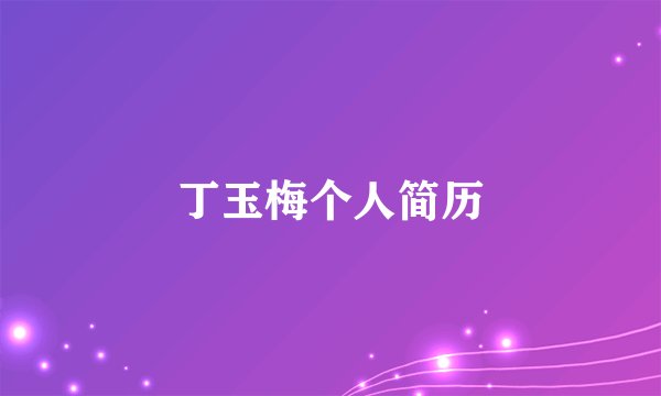 丁玉梅个人简历