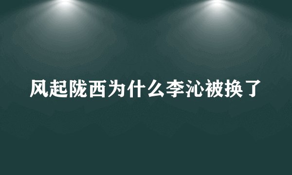 风起陇西为什么李沁被换了