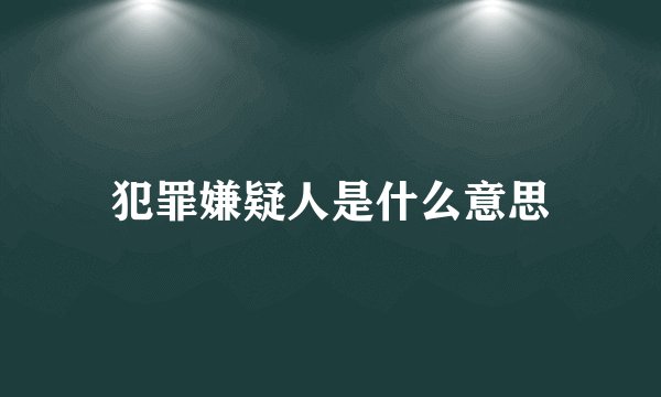 犯罪嫌疑人是什么意思