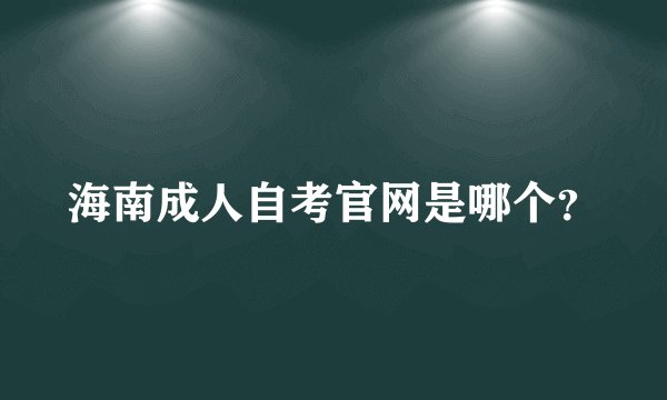 海南成人自考官网是哪个？