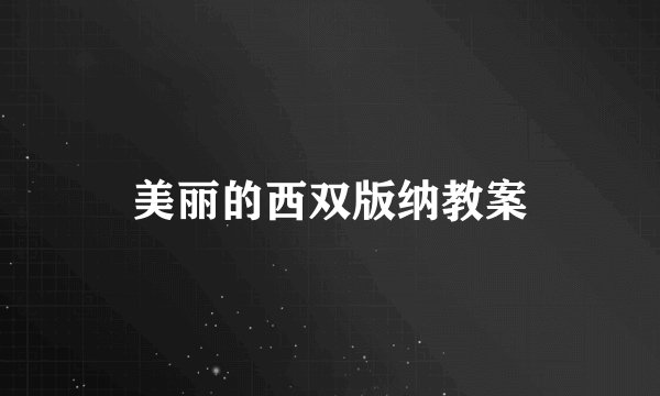 美丽的西双版纳教案