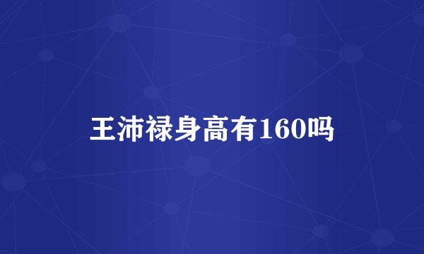 王沛禄身高有160吗