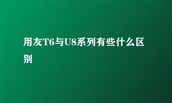 用友T6与U8系列有些什么区别