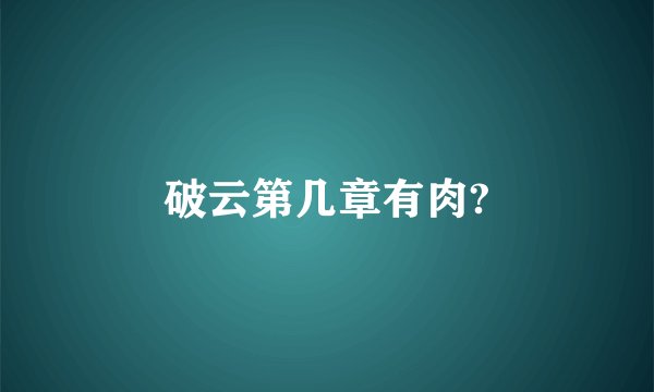 破云第几章有肉?