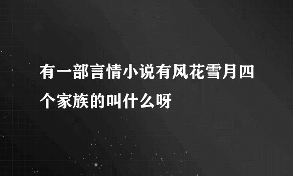有一部言情小说有风花雪月四个家族的叫什么呀