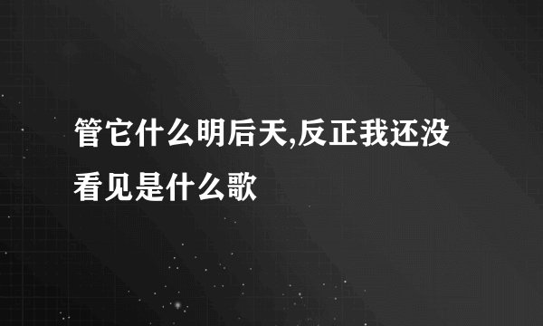 管它什么明后天,反正我还没看见是什么歌