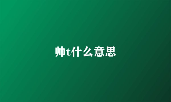 帅t什么意思