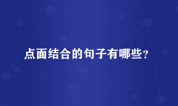 点面结合的句子有哪些？