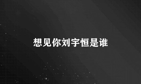 想见你刘宇恒是谁
