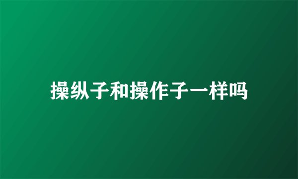 操纵子和操作子一样吗