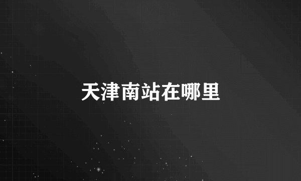 天津南站在哪里