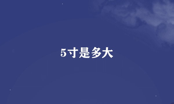 5寸是多大