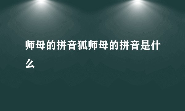 师母的拼音狐师母的拼音是什么