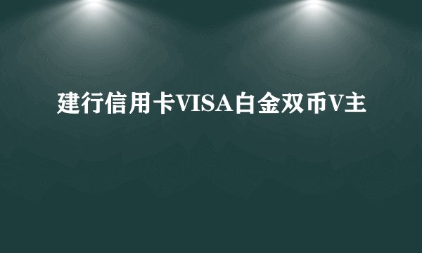 建行信用卡VISA白金双币V主
