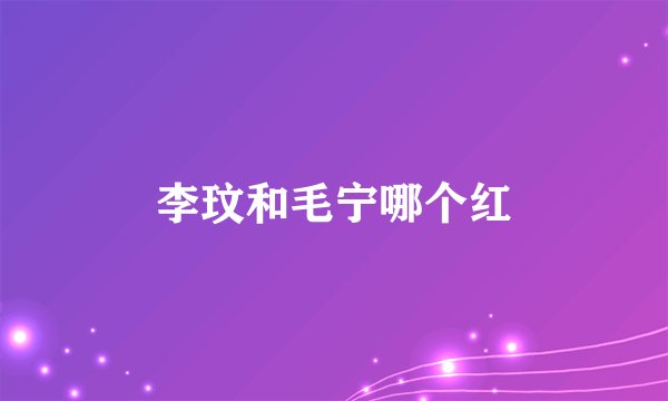 李玟和毛宁哪个红