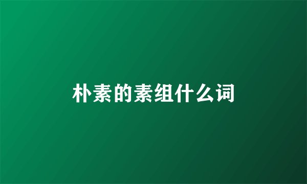 朴素的素组什么词