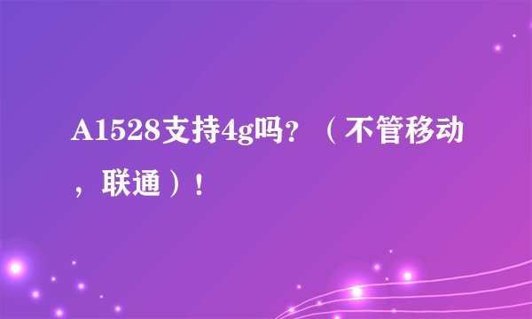 A1528支持4g吗？（不管移动，联通）！